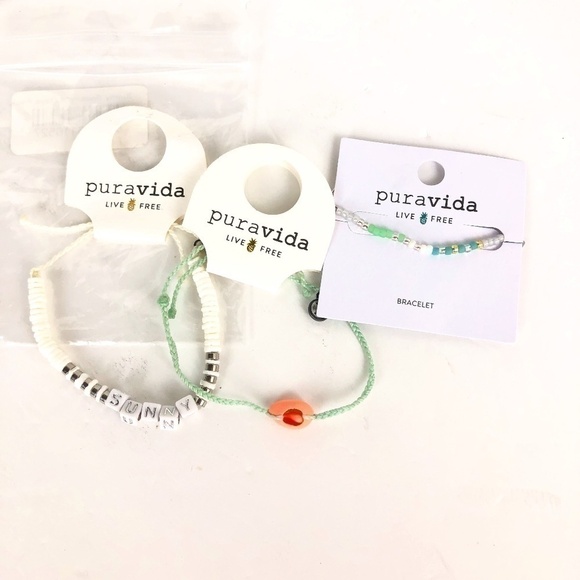 NWT pura vida set of 3 bracelets Sunny - Picture 1 of 4